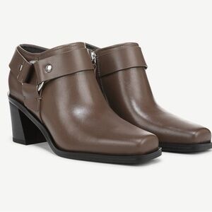 Franco Sarto Elegant Brown Leather Western Ankle Boots size 7.5 NEW no box